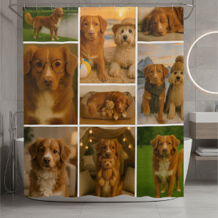 Personalisierte Fotocollage 9-Foto-Vorlage Duschvorhang
