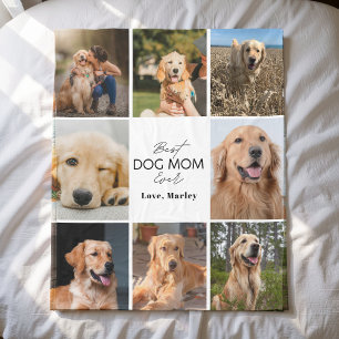 Personalisierte Fotocollage Bester Hundemama Gesch Fleecedecke