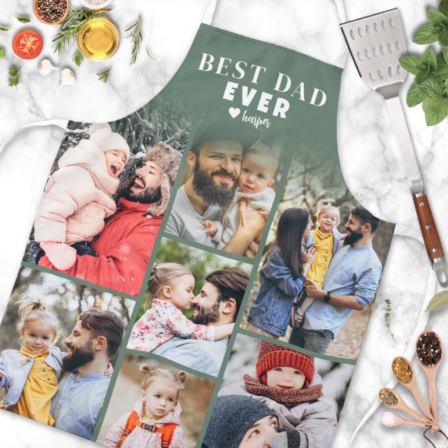 Personalisierte Fotocollage Bester Vater Schürze (Personalized Photo Collage Best Dad Apron )