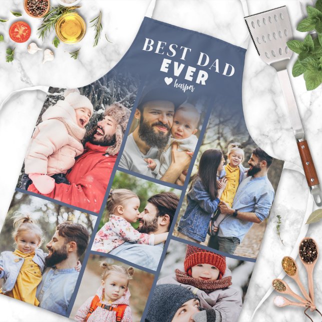 Personalisierte Fotocollage Bester Vater Schürze (Personalized Photo Collage Best Dad Apron )