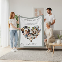 Personalisierte Fotocollage Blanket Jahrestag Fleecedecke