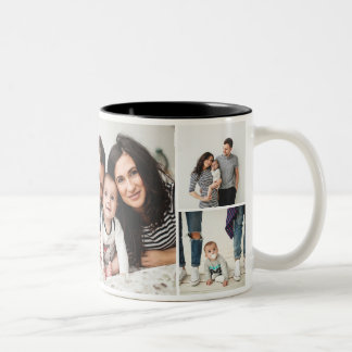 Personalisierte FotoCollage der Familie 7 Zweifarbige Tasse