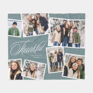 Personalisierte Fotocollage-Familie in Türkis dank Fleecedecke