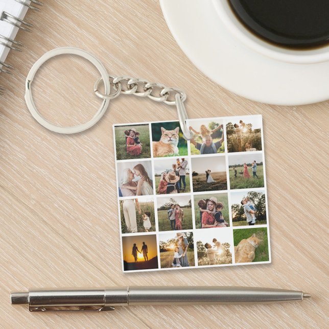 Personalisierte Fotocollage-Familie Schlüsselanhänger (Von Creator hochgeladen)