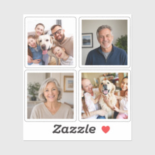Personalisierte Fotocollage Familien Haustier Bild Aufkleber