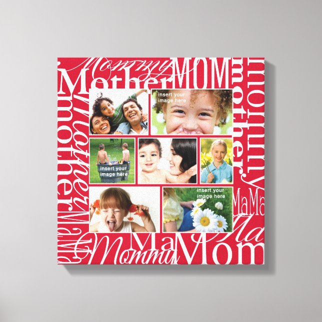 Personalisierte FotoCollage für die Mama Leinwanddruck (Vorderseite)