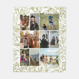 Personalisierte Fotocollage Greenery 9 Fleecedecke