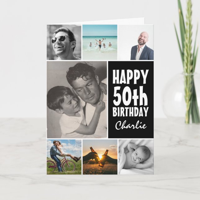 Personalisierte Fotocollage Happy Birthday in jede Karte (Vorderseite)