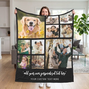 Personalisierte Fotocollage mit 10 Fotos Fleecedecke