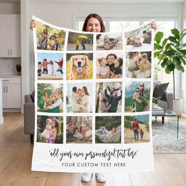 Personalisierte Fotocollage mit 16 Fotos Fleecedecke (Von Creator hochgeladen)
