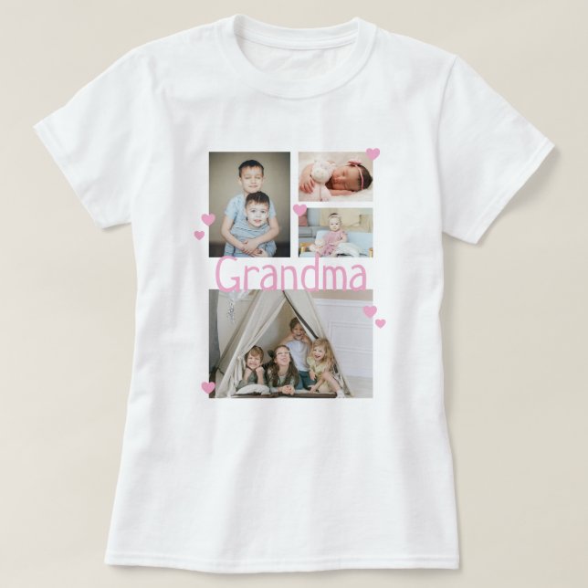 Personalisierte FotoCollage mit Herz T-Shirt (Design vorne)