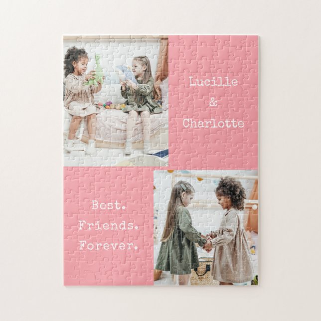 Personalisierte FotoCollage Pink Name der besten F (Vertikal)