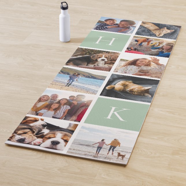 Personalisierte FotoCollage | Sage Monogramm Yogamatte (Beispiel)