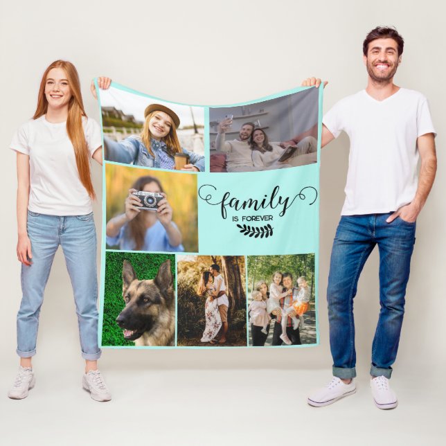 Personalisierte FotoCollage, Sweet Happy Family Fleecedecke (Beispiel)