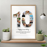 Personalisierte FotoCollage zum 10. Jubiläum Poster<br><div class="desc">Personalisierte FotoCollage zum 10-jährigen Jubiläum für Husband-Ehefrau</div>