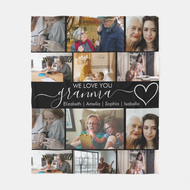 Personalisierte Fotodecke als Oma-Geschenk Fleecedecke (Vorderseite)