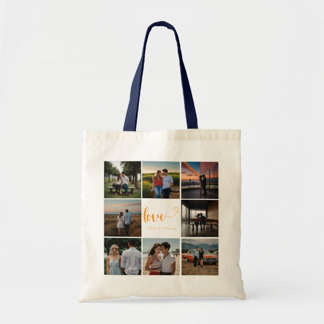 Personalisierte Fotolollage Tote Bag Tragetasche (Vorne)