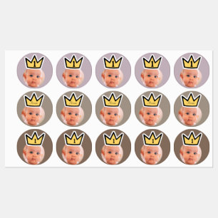 PERSONALISIERTE Fotopapier Party Kronen Gesichter Etiketten
