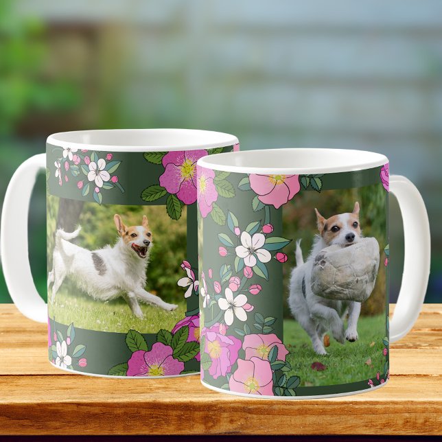 Personalisierte Fotos in Wildblumen Garten Hund Ha Kaffeetasse (Von Creator hochgeladen)