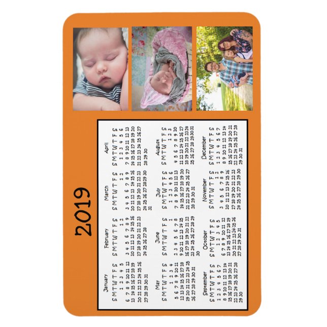 Personalisierte Fotos Mini Magnet Kalender 2018 (Vertikal)