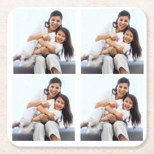 Personalisierte Fotos mit vier Collagen Rechteckiger Pappuntersetzer