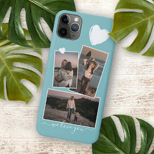 Personalisierte Fotos und Herz Türkis Blaugrün Bla Case-Mate iPhone Hülle