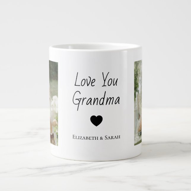 Personalisierte Fotos und "Liebe Sie Oma Jumbo-Tasse (Vorderseite)
