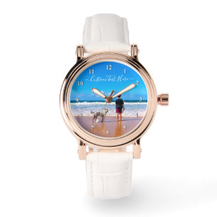 Personalisierte Fotouhr mit individuellem Text Armbanduhr