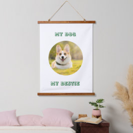 Personalisierte Fotovorlage für meinen Hund - Mein Wandteppich Mit Holzrahmen