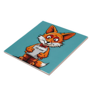 Personalisierte Fox-Kinder-Keramik Fliese