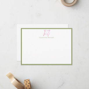 Personalisierte Fox Terrier Minimal Stationery Mitteilungskarte