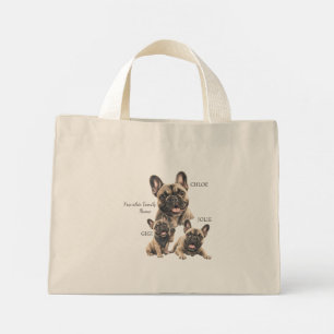 Personalisierte Französische Bulldogge Familiennam Mini Stoffbeutel
