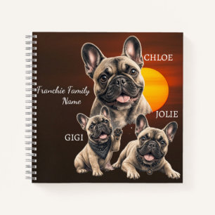 Personalisierte Französische Bulldogge Familiennam Notizbuch