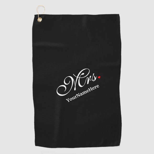 Personalisierte Frau Ehefrau Bride Seine neuen Wün Golfhandtuch (Vorderseite)