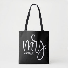 Personalisierte Frau ESTABLISHED - schwarz weiß Tasche