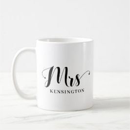 Personalisierte Frau Newlywed Bride Typografie Kaffeetasse
