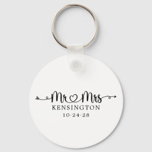 Personalisierte Frau Script Typografy Wedding Schlüsselanhänger