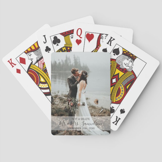 Personalisierte Frau Wedding | FOTO  Spielkarten (Rückseite)