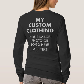 Personalisierte FRAUEN SCHWARZ LANGE SCHLAFE T-Shirt