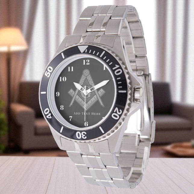 Personalisierte Freimaurergeschenk Square Compass  Armbanduhr (Von Creator hochgeladen)