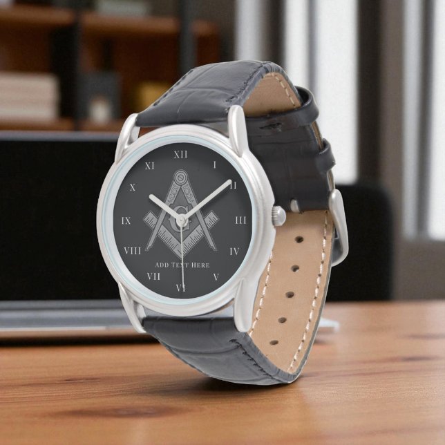 Personalisierte Freimaurergeschenk Square Compass  Armbanduhr (Von Creator hochgeladen)