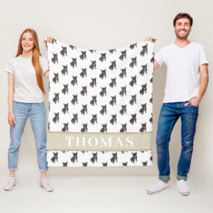 Personalisierte Frenchie (Schwarz-Brindel) Babydec Fleecedecke