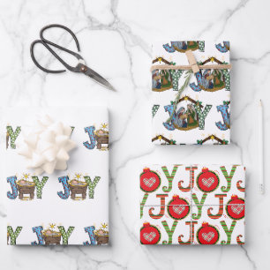 Personalisierte Freude Baby Jesus religiöses Weihn Geschenkpapier Set