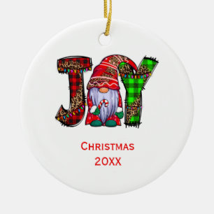 Personalisierte Freude Gnome Frohe Weihnachten  Keramik Ornament