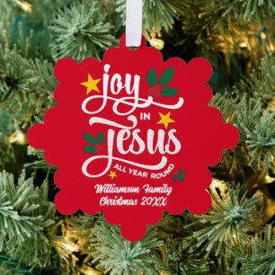 Personalisierte FREUDE IN JESUS Christliche Weihna Ornament Karte