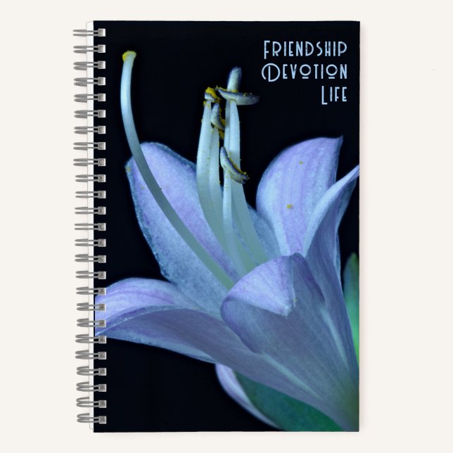 Personalisierte Freundschaft Lila Blume Nah-up Notizbuch (Vorderseite)