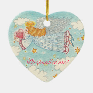 Personalisierte Friedensengels-Verzierung Keramik Ornament