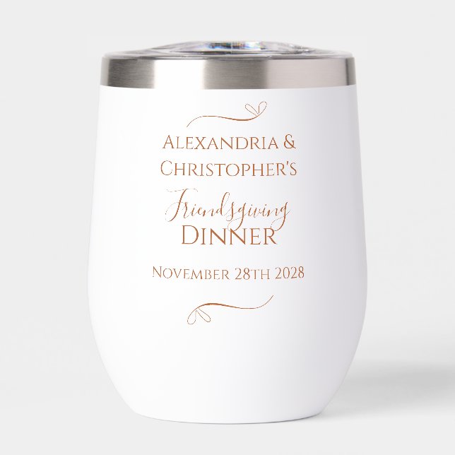 Personalisierte Friendsgiving-Dinnerparty Minimal (Vorderseite)