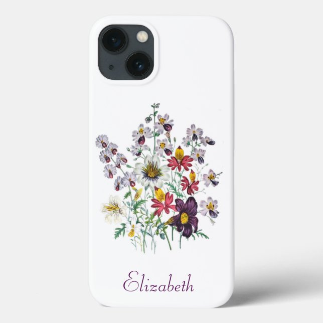 Personalisierte Fringeblumen/samtene Trompeten-Blu Case-Mate iPhone Hülle (Rückseite)