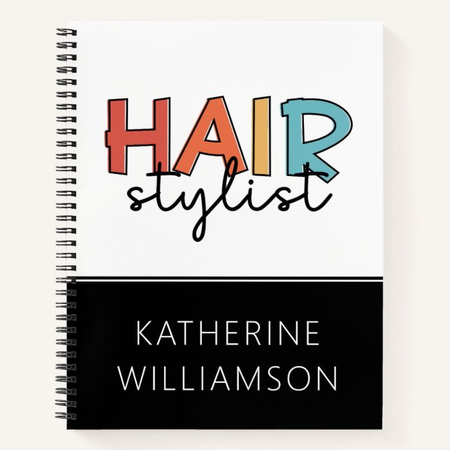 Personalisierte Friseur Stylist Retro Friseur Gesc Notizbuch (Vorderseite)